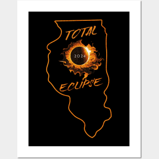 Total Eclipse 2024 Illinois Posters and Art